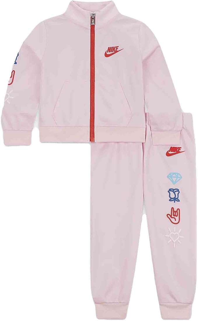 nike tuta full zip xo swoosh rosa kids
