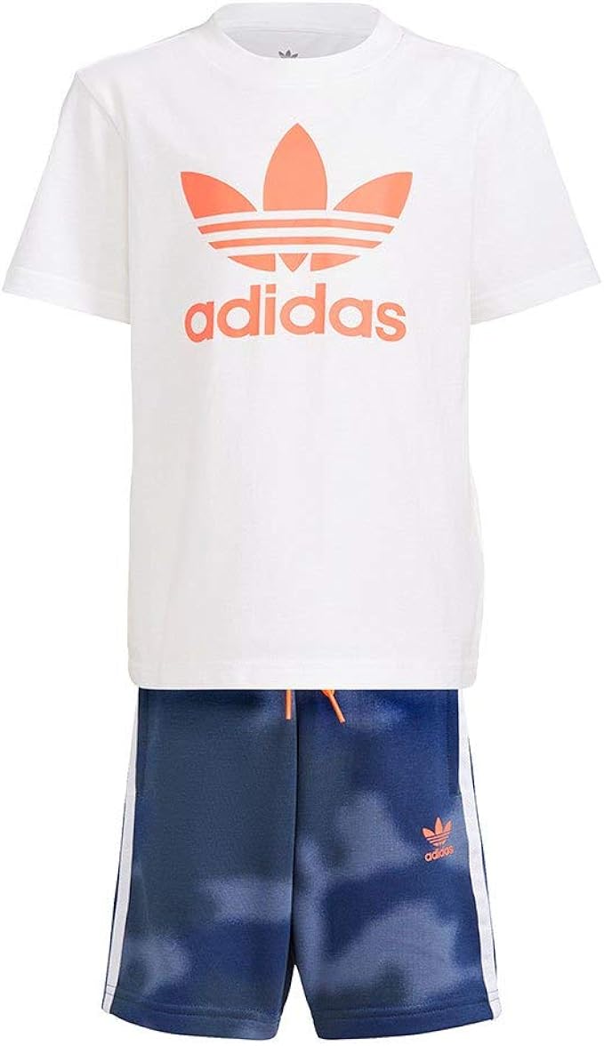 adidas completo t-shirt e pantaloncini sportvi camo print multicolore regular fit kids