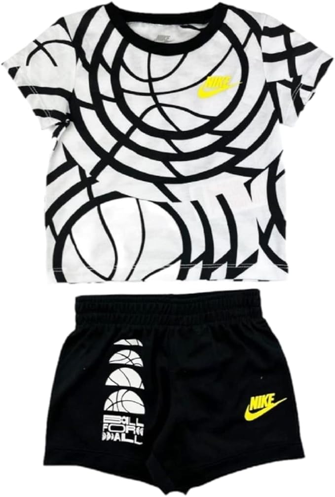 nike completo nsw cbb short set black white kids