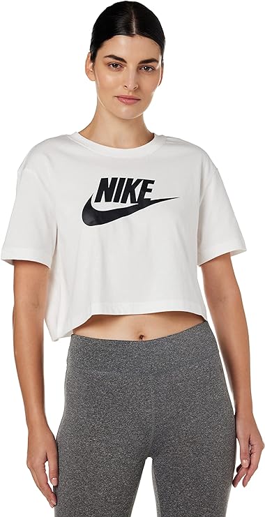 nike sportswear essential t-shirt corta con logo white donna