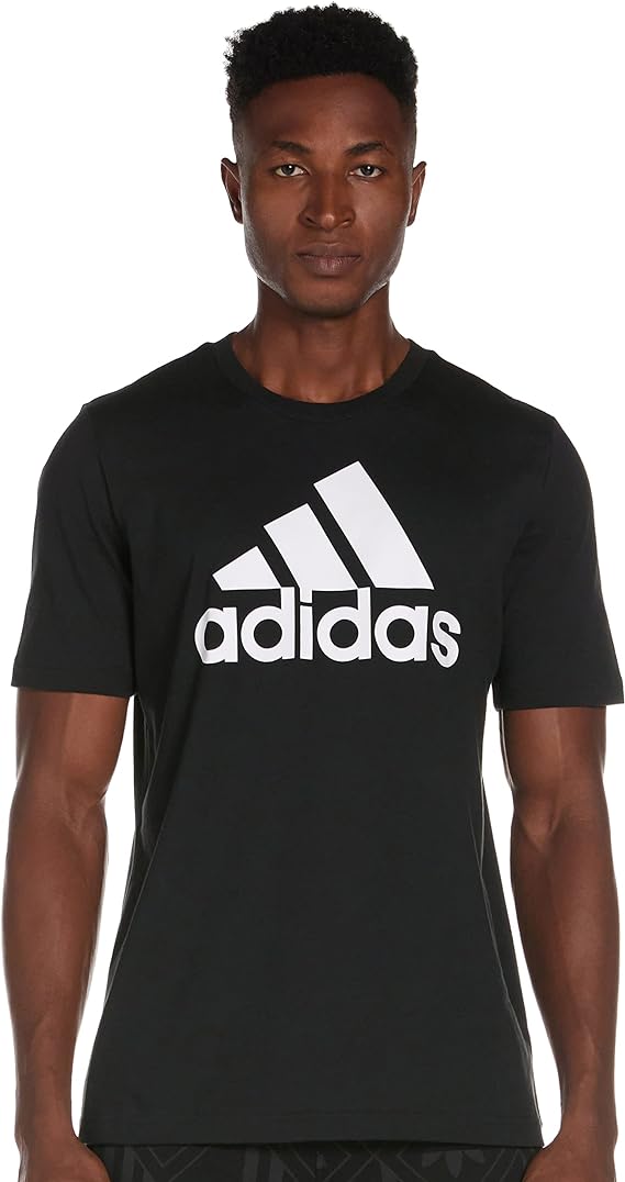 adidas essential big logo t-shirt nera uomo