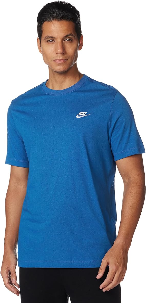 nike sportswear club men's t-shirt blu uomo