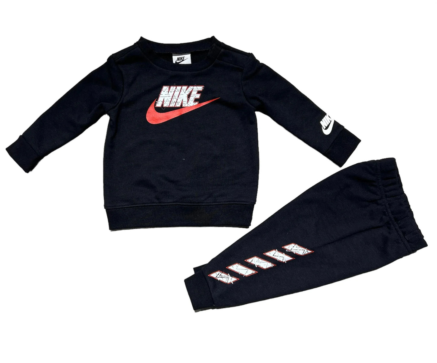 nike tuta felpa e pantalone nero kids