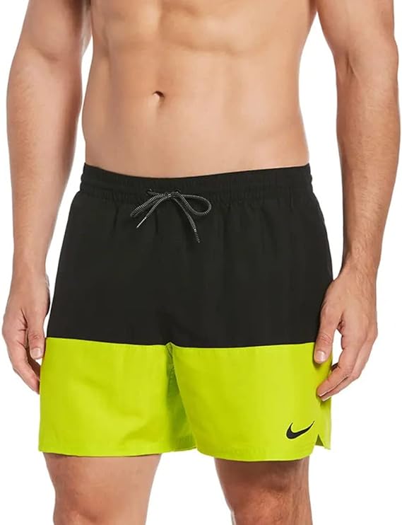 nike volley short costume da bagnor color block nero e giallo uomo