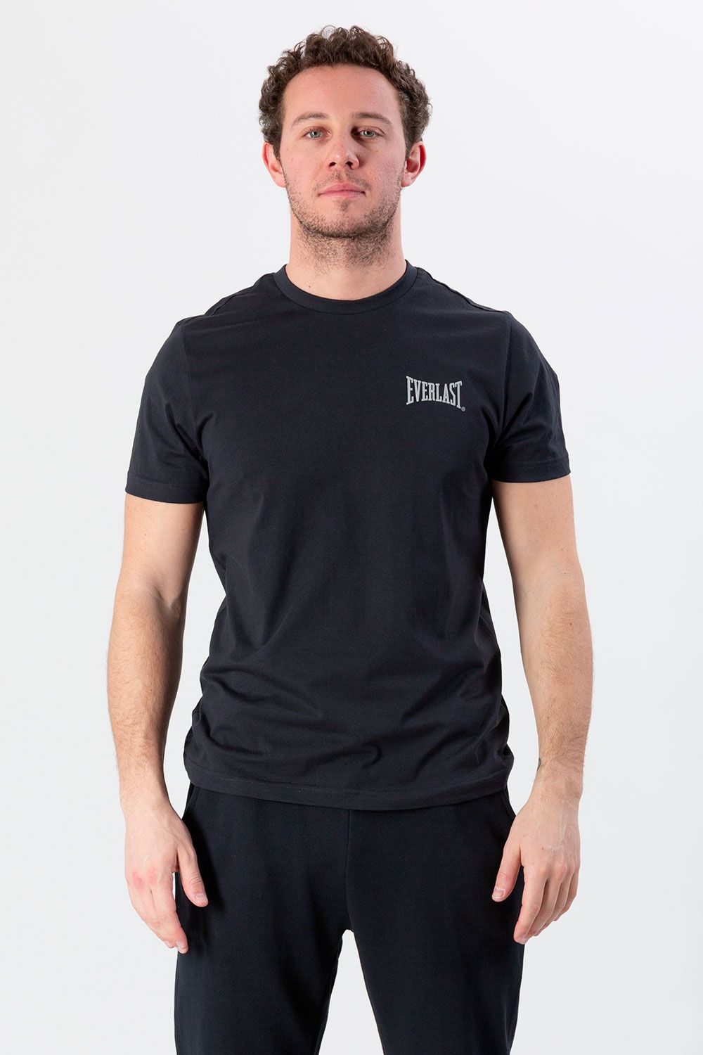 everlast tshirt small logo a maniche corte in jersey nero uomo