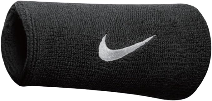 nike polsiera swoosh doublewide wristbands nero