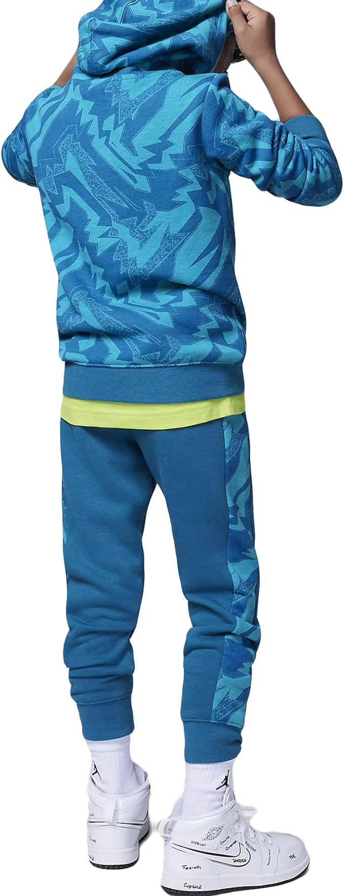 jordan 1 tuta printed blu kids