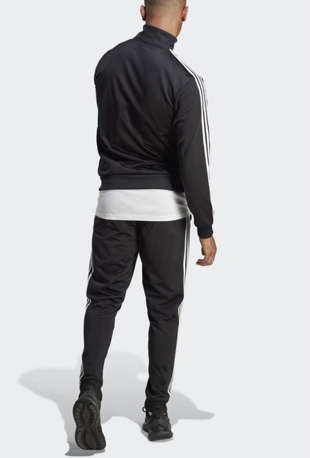 adidas tuta basic 3-stripes tricot black uomo