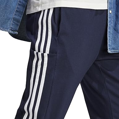 adidas essentials single jersey tapered open hem 3-stripes pants