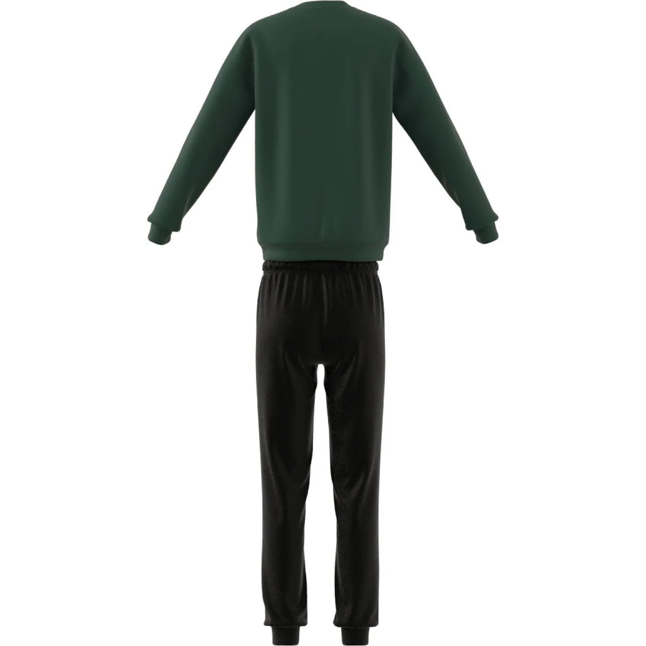 adidas tuta essentials big logo fleece nera e verde