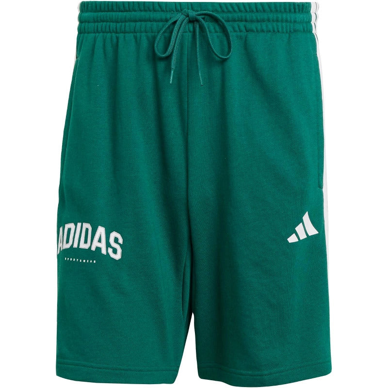 adidas short 2 stripes green
