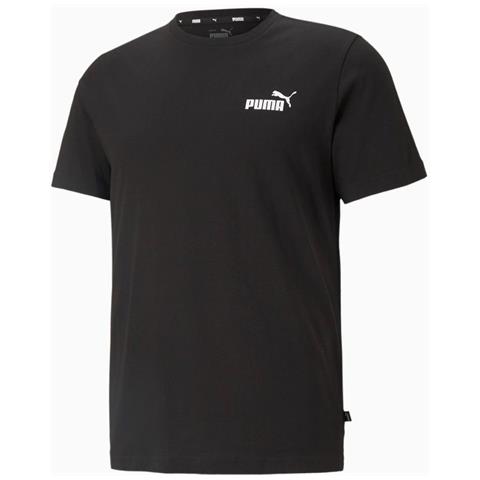 t-shirt puma black ess small logo tee white