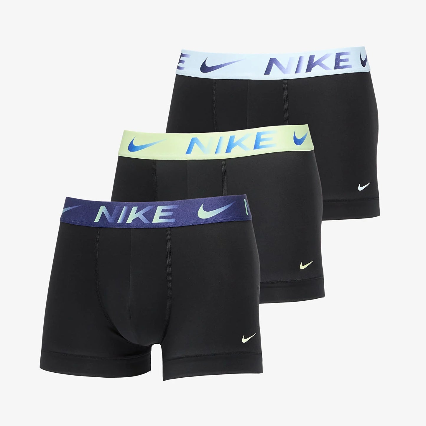 nike boxershorts 3-pak - zwart/blauw/neon