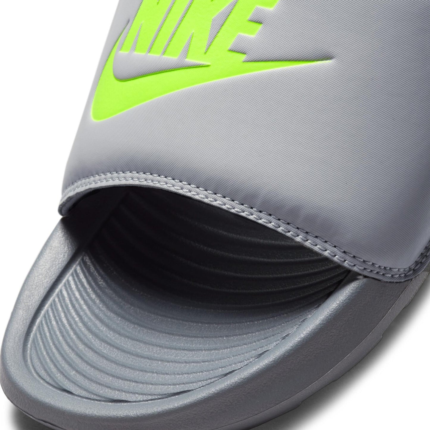 nike victori one men's slides-grey fog/volt-smoke grey