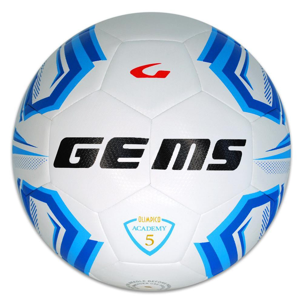 pallone da calcio gems bianco-blu n.4