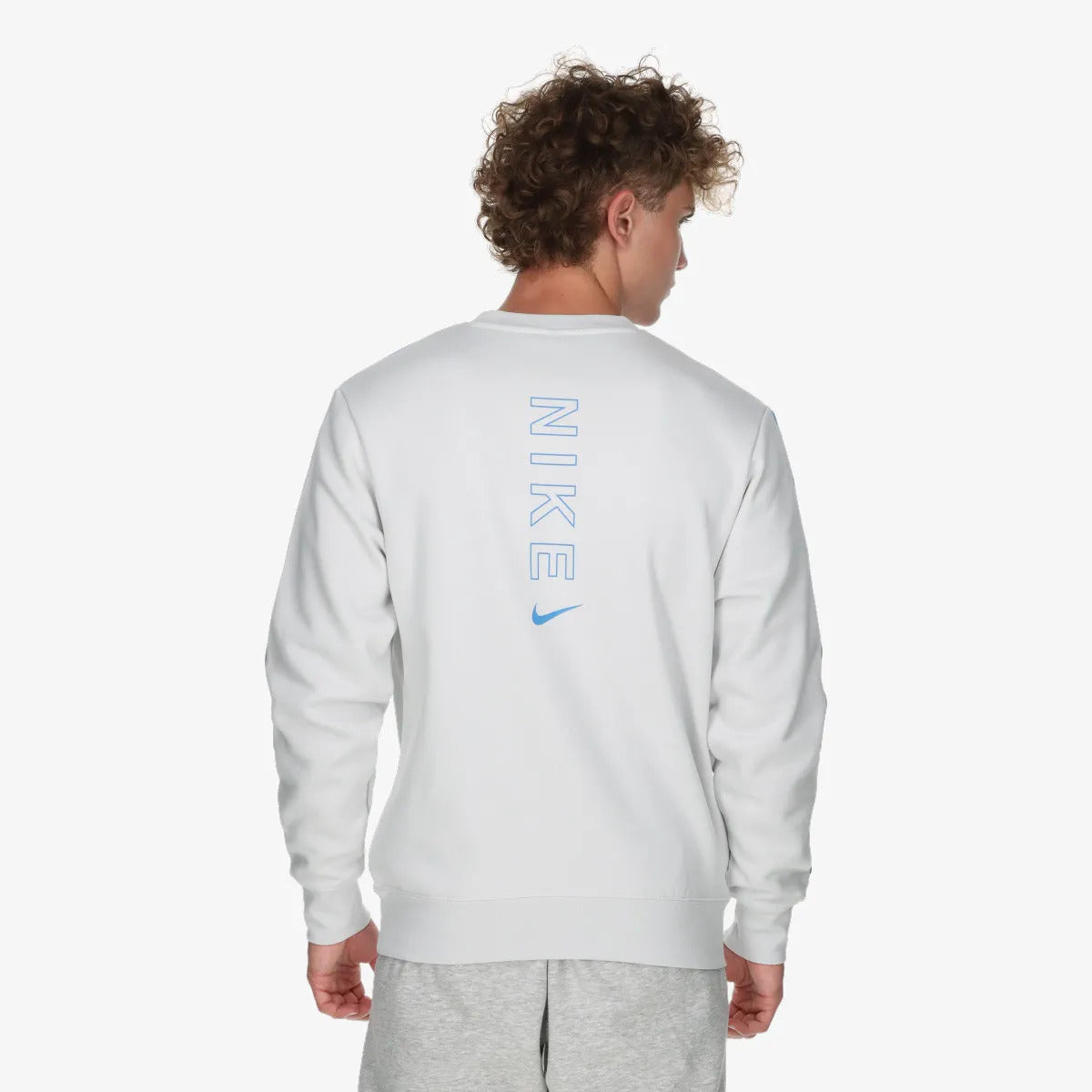 felpa nike sportswear crew fleece-grigio azzurro