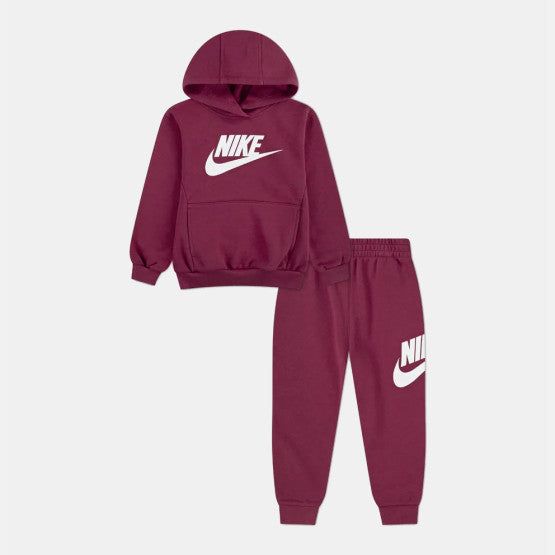 tuta felpata con cappuccio magente logo bianco