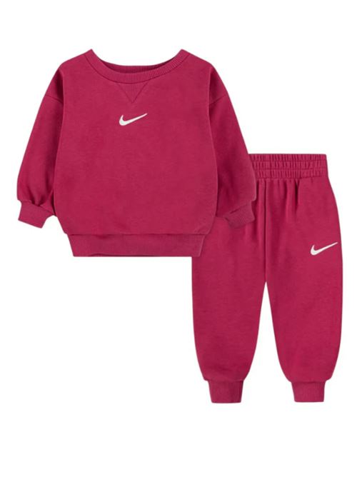 tuta felpata magenta-logo bianco