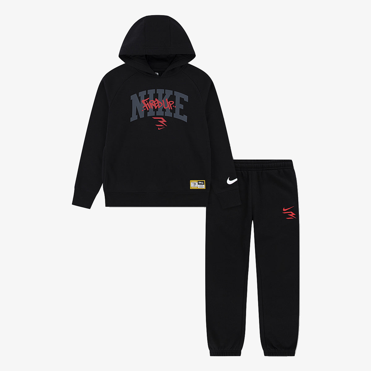 nike tuta junior fired up fleece set nera