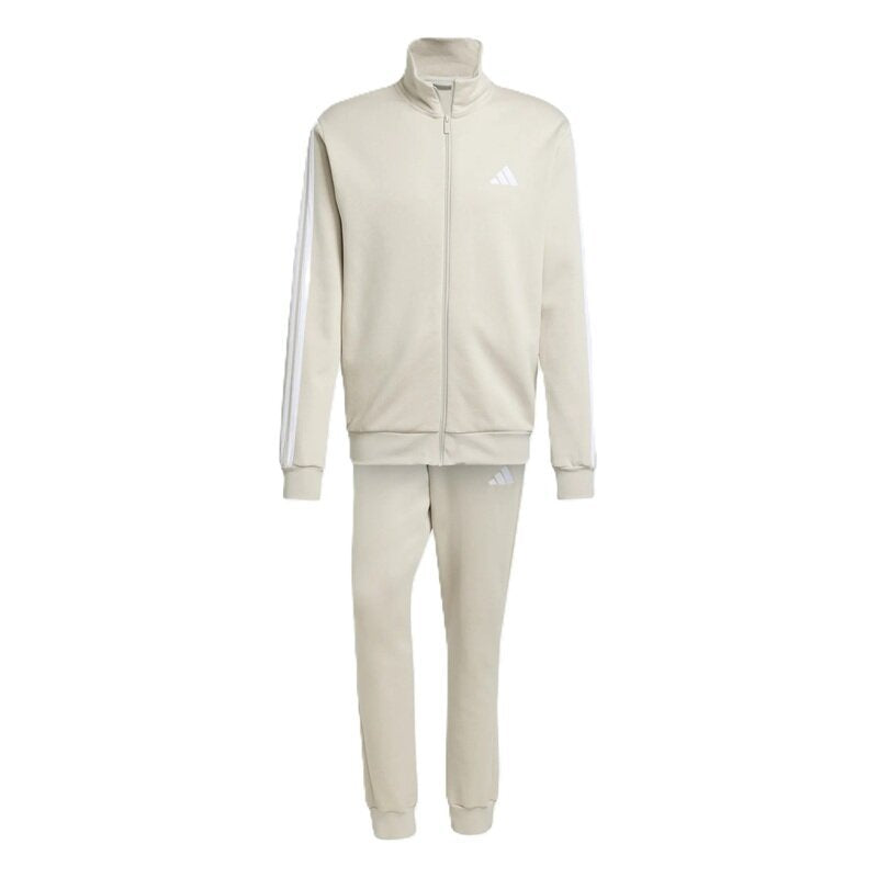 tuta sportswear basic 3-stripes fleece-adidas-grigio ghiaccio-bianco