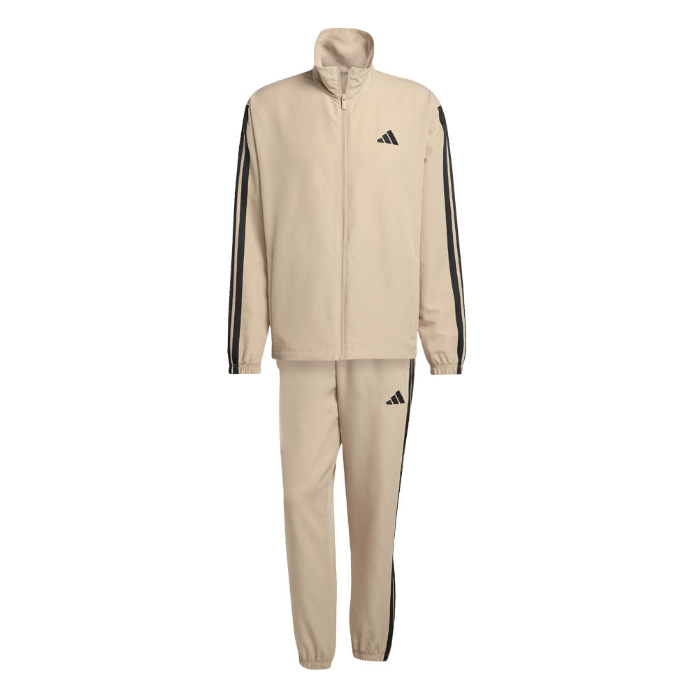 adidas-basic 3 -stripes tricot track-baige-nero