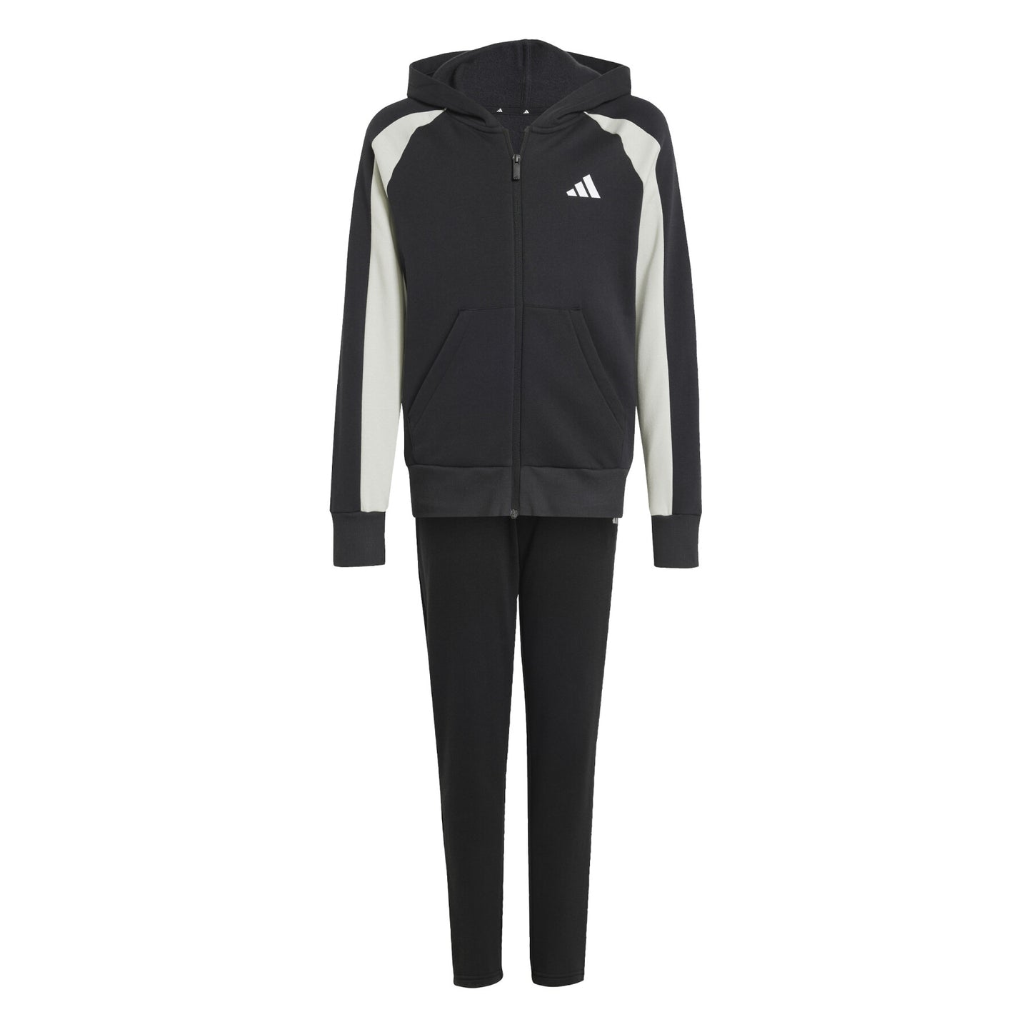 adidas-tuta zip nero-bianco-grigio