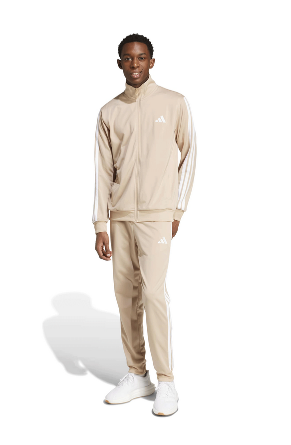 tuta adidas stripes beige-bianco