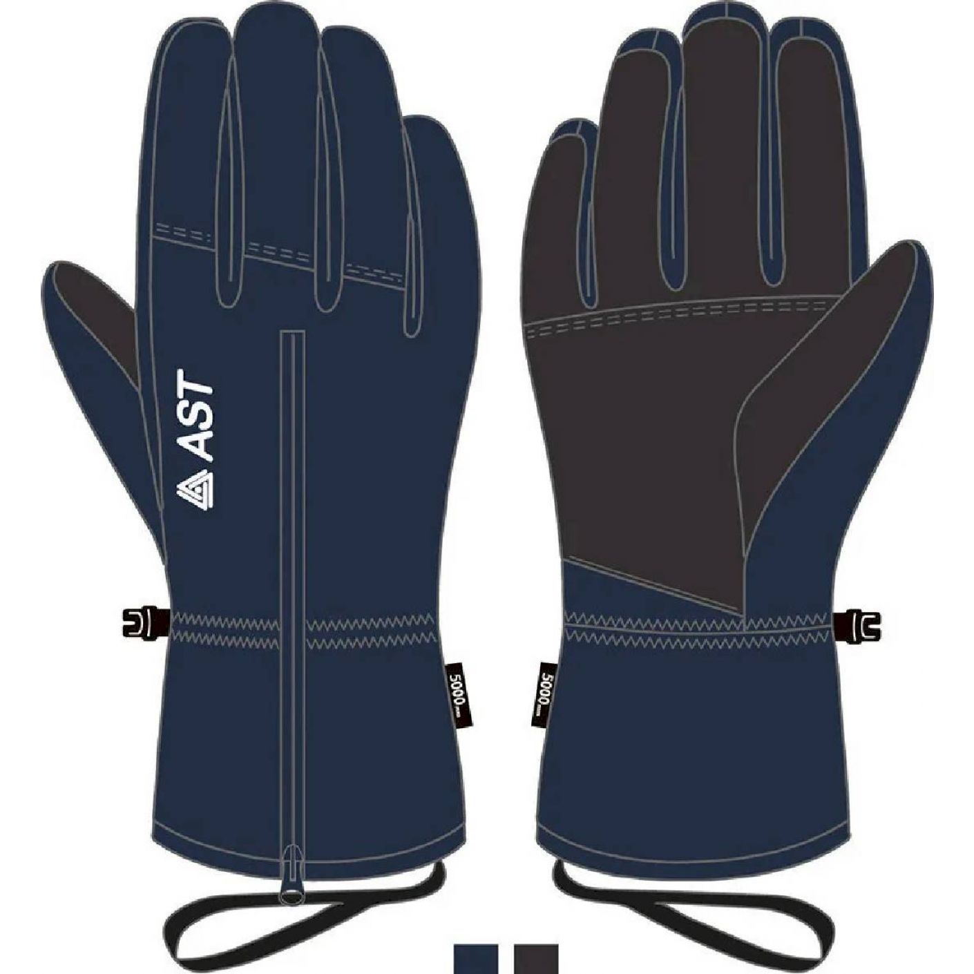 guanti neve ast bambino blu