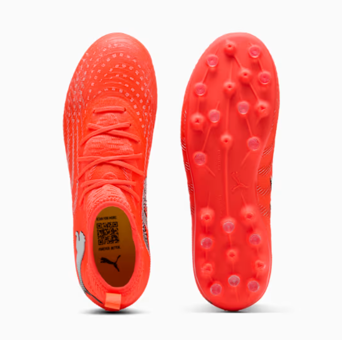 puma future 9 match mg glow red-white black silver uomo