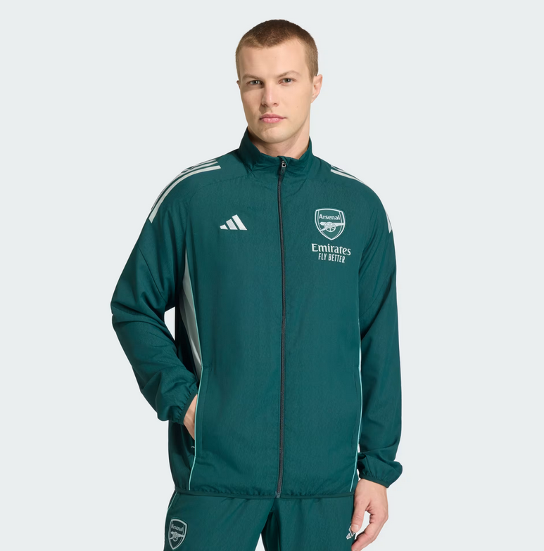 adidas giacca da rappresentanza tiro25 competition arsenal fc verde uomo