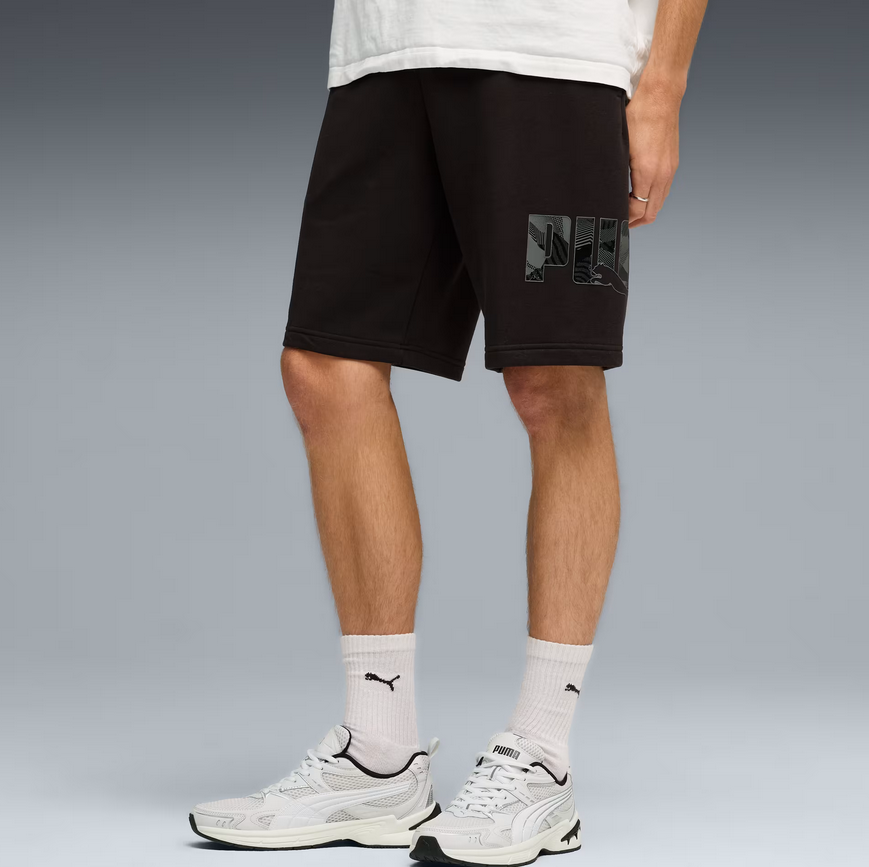puma bermuda nero logo grafic uomo