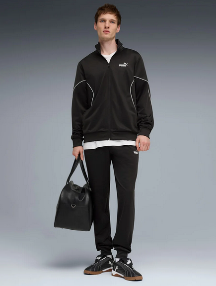 puma bacis tuta acetato nero logo bianco uomo
