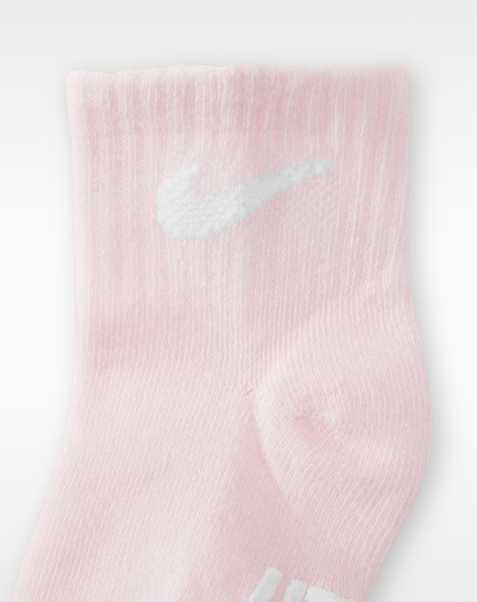 nike verbiage gripper socks 3 pack rosa-bianco-grigio bambina
