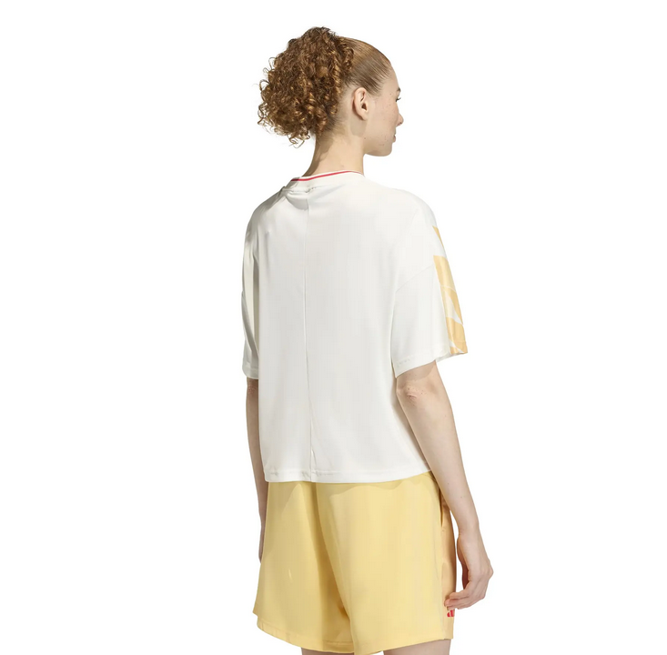 adidas t-shirt panna-giallo blu donna