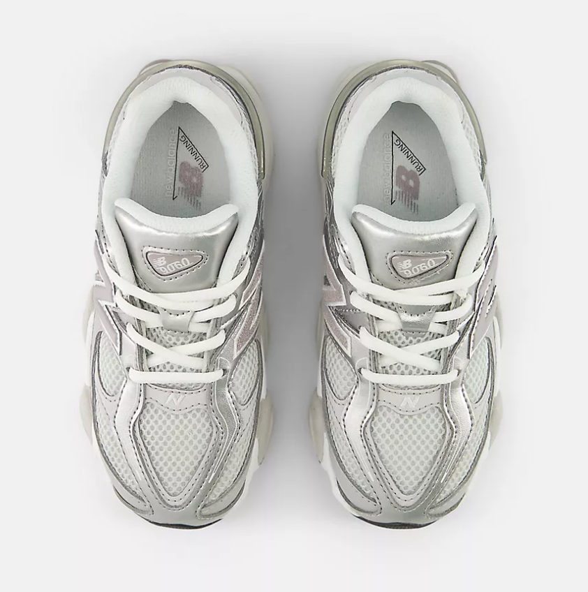 new balance 9060 bunge lace grigio metallic-bianco bambina
