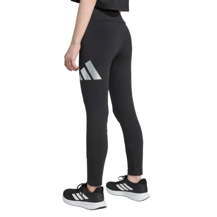 adidas-leggins nero-logo argento ragazza