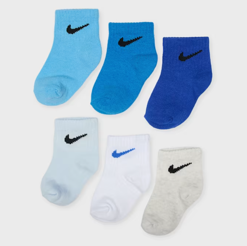 nike set calzini azzurro7blu/bianco/panna bambino