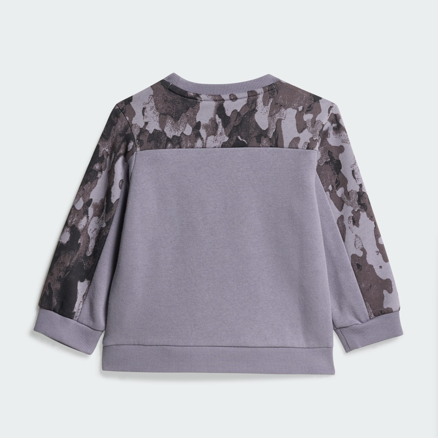 adidas set tessuto felpato mimetico seasonal essentials jogger bambina