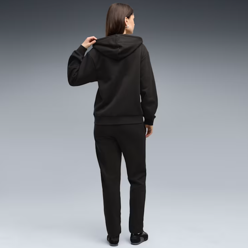 puma tuta con cappuccio metallic nera da donna