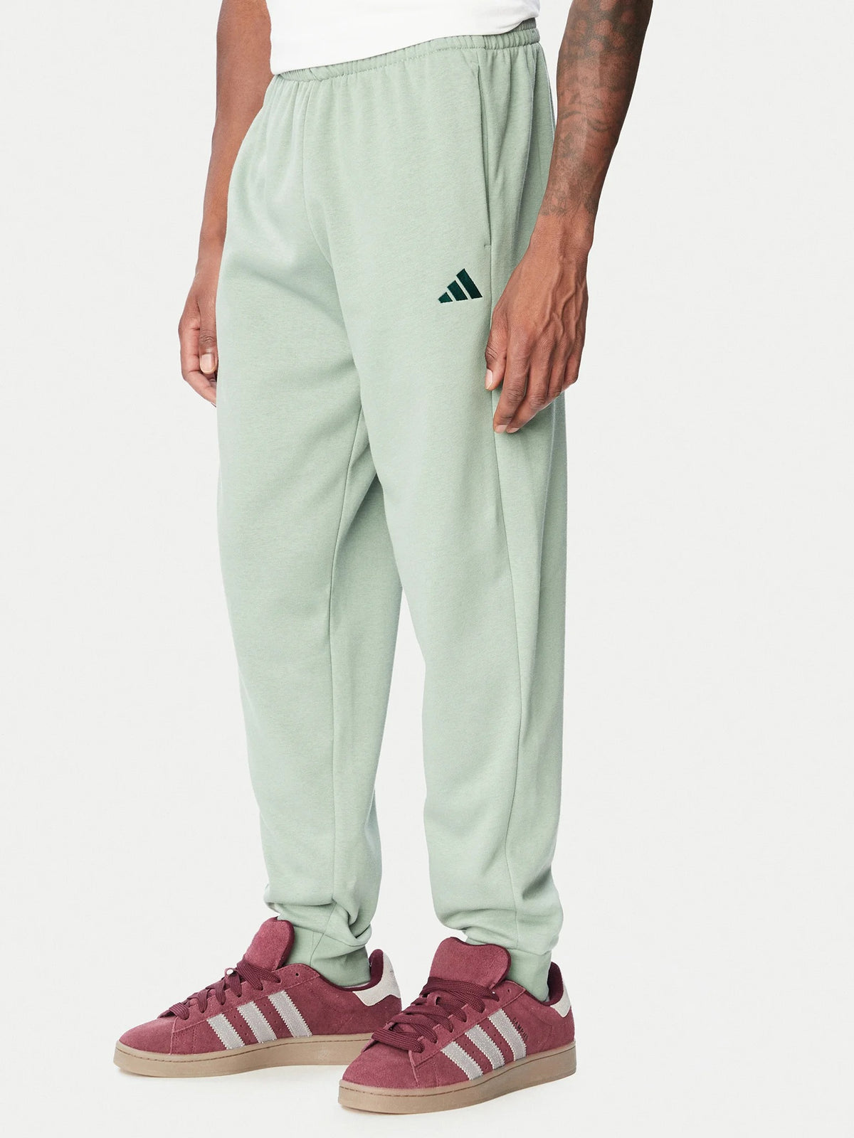 adidas tuta felpata verde uomo