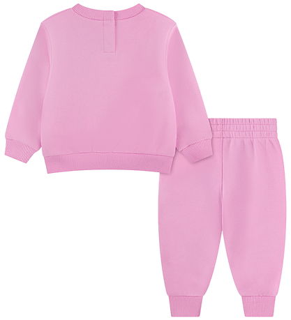 nike tuta fleece rosa logo bianco bambina