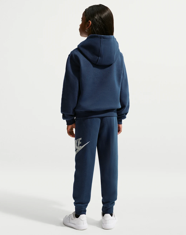 nike tuta fleece blu logo argento bambino