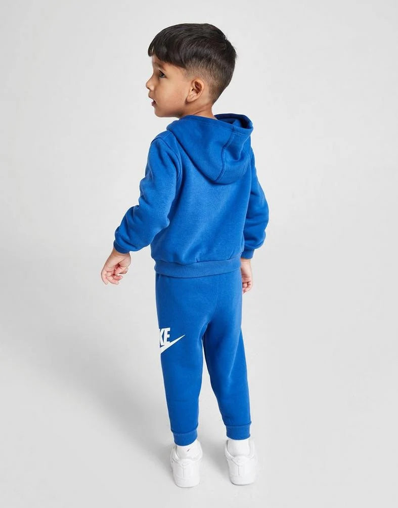 nike tuta blu fleece logo argento bambino
