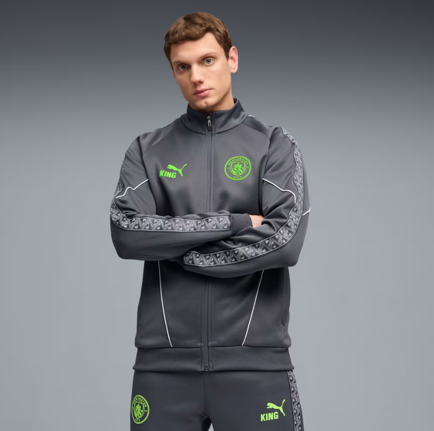 puma tuta completa manchester city king grigio uomo