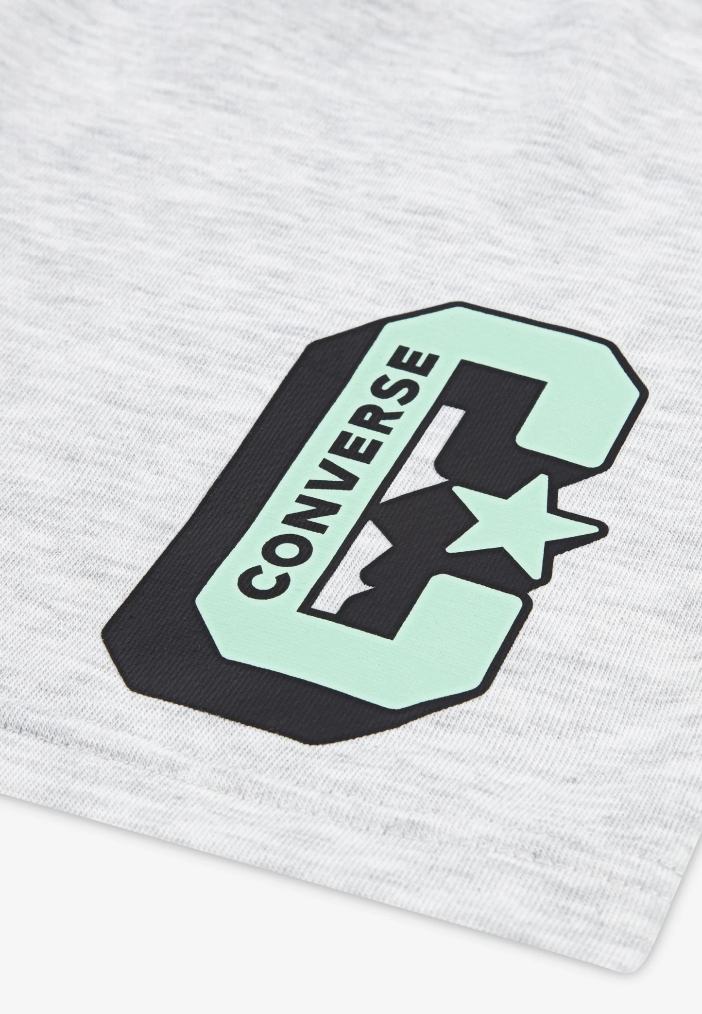 completo t-shirt e bermuda nero-grigio logo verde acqua ragazzo