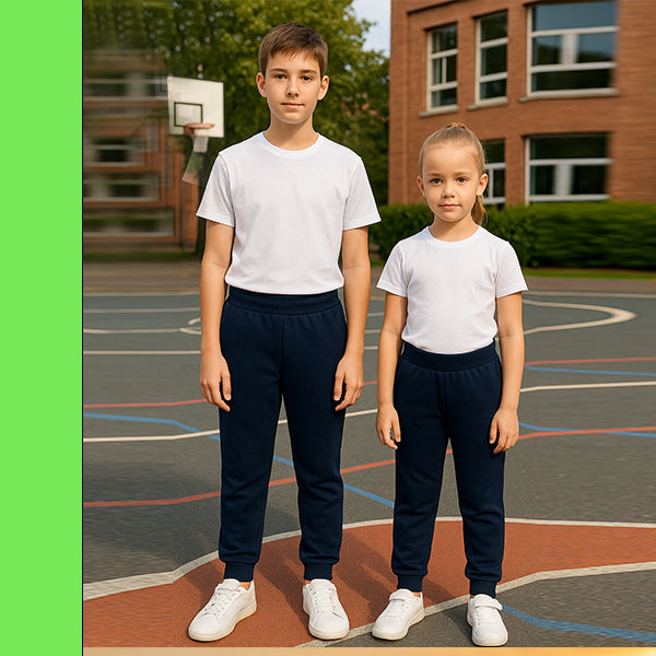 divisa scolastica pantalone senza tasche in felpa