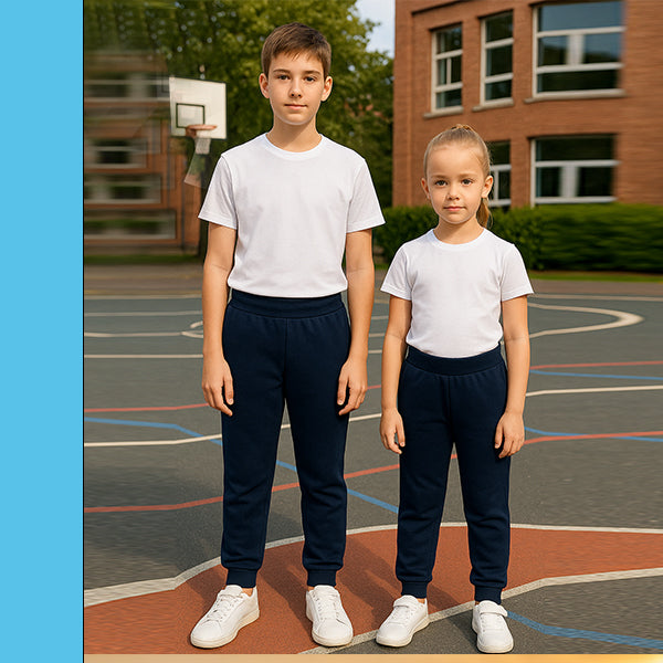 divisa scolastica pantalone senza tasche in felpa non garzata