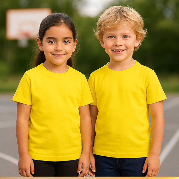 t-shirt bambini cotone gialla
