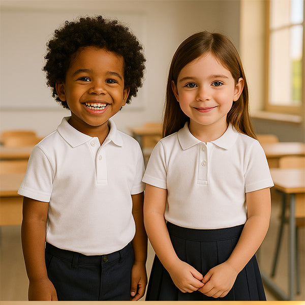 divisa scolastica polo bambini unisex in cotone