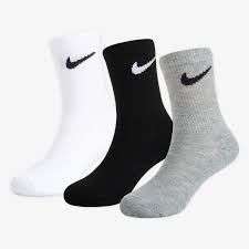 nike 3 paia di calzettoni black grey white kids